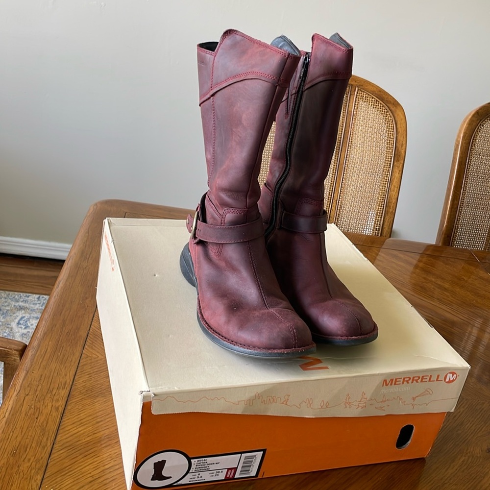 Merrell Captiva Buckle-Down Waterproof Boots-Burgundy